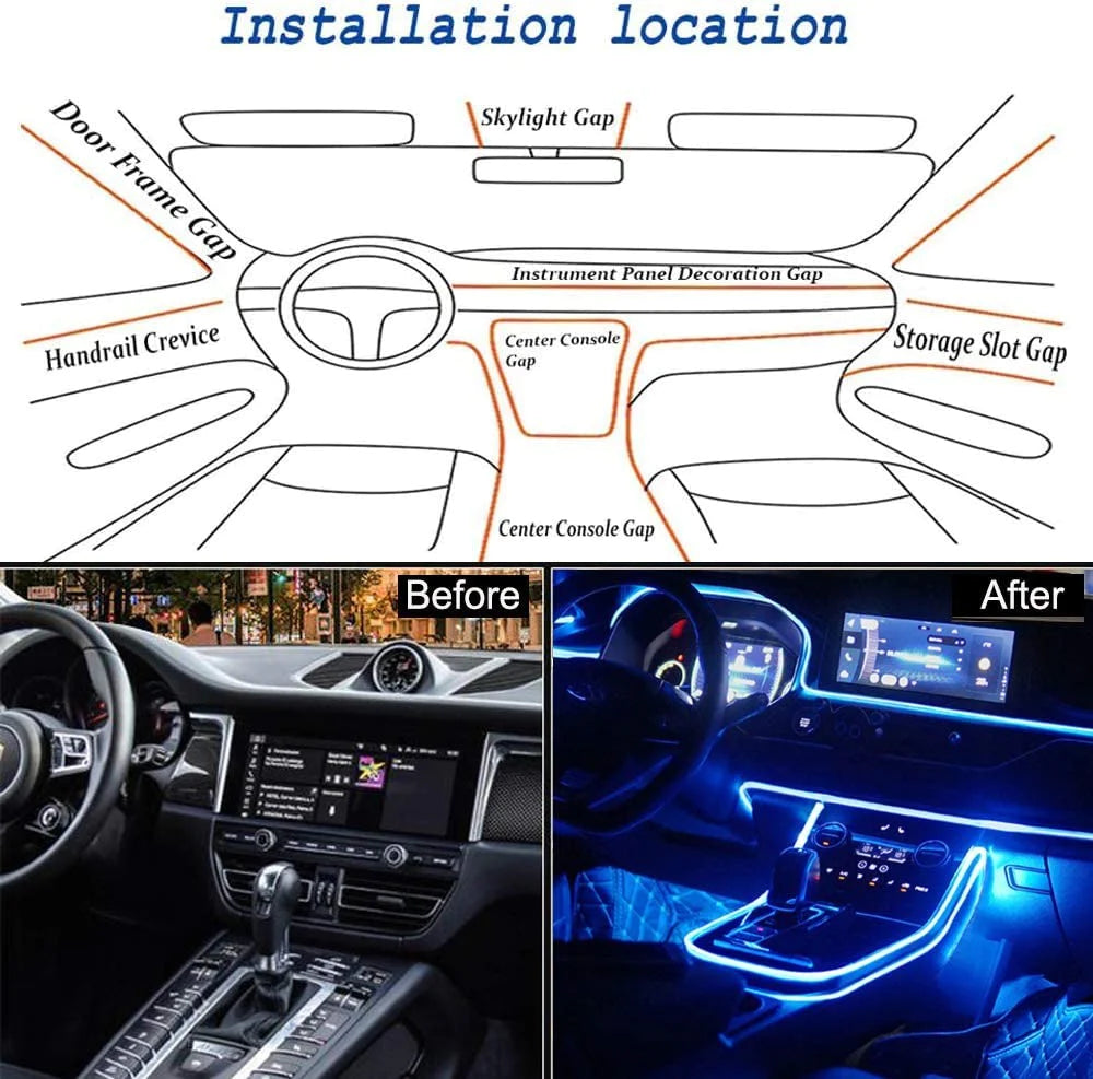 New Reigns LED-Streifen im Auto