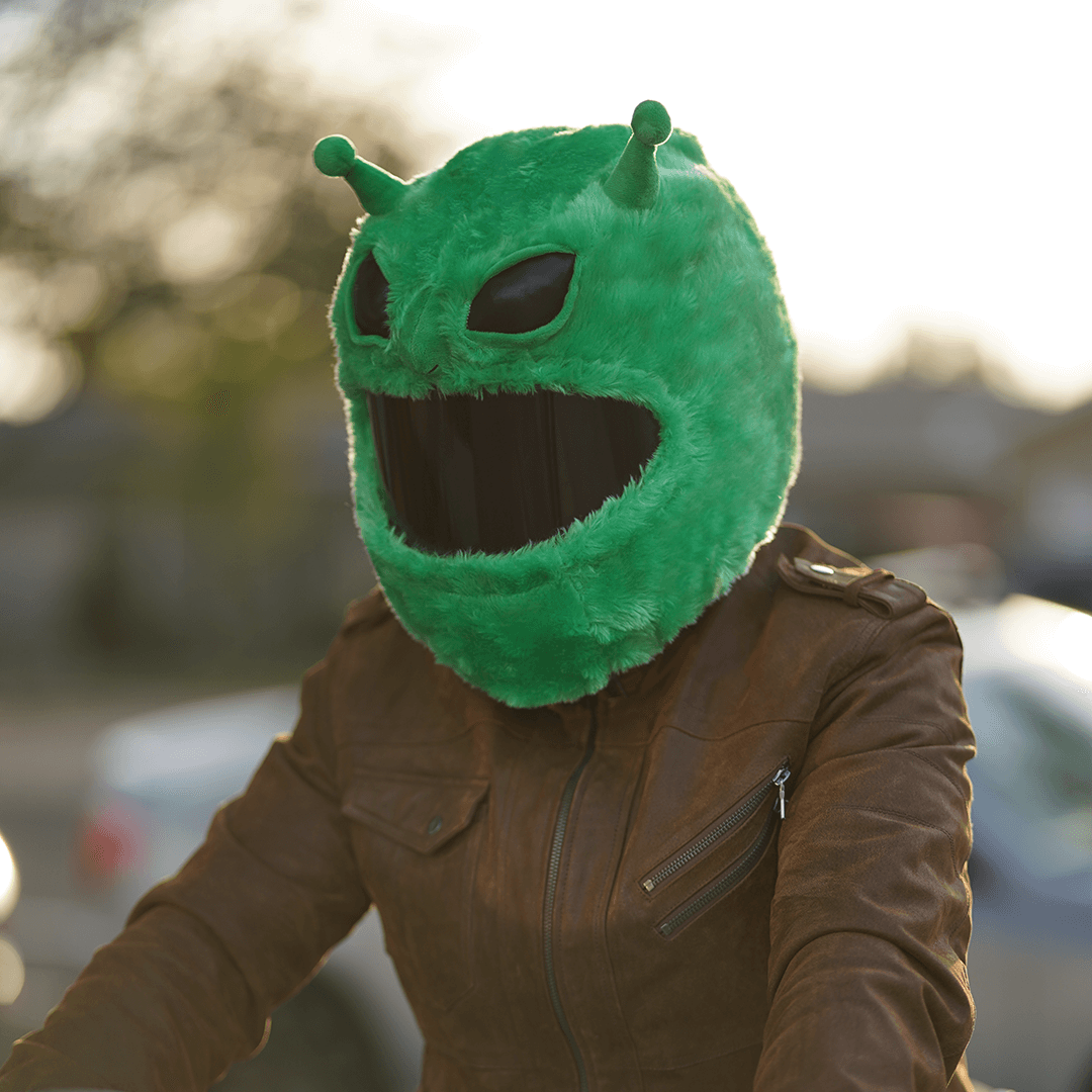 Motorcycle Helmet Cover - Alien