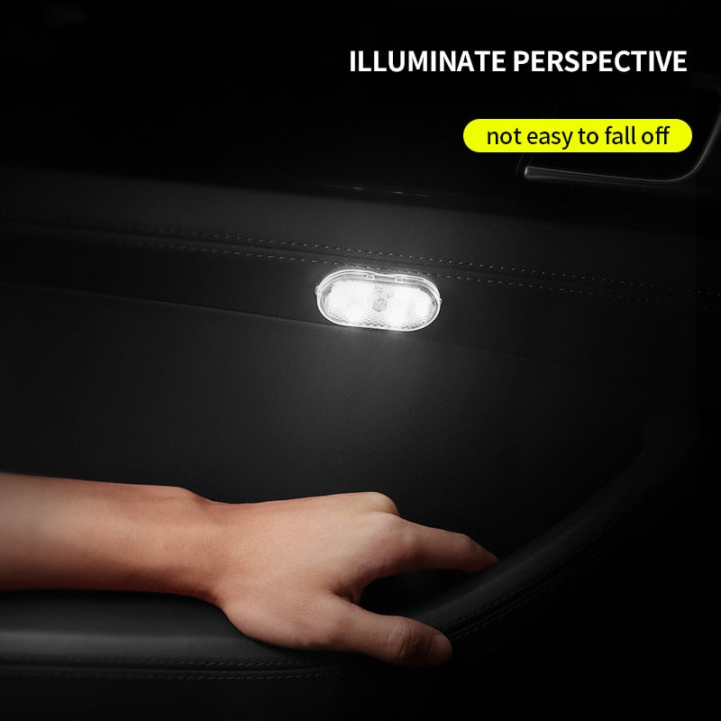 Car LED Ambient Light Interior Lighting Atmosphere Lamp for Armrest Box Trunk Switch Touch Control Wireless Mini LED Foot Lights